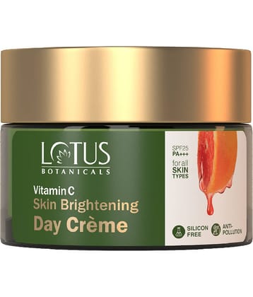 Lotus Botanicals Skin Brightening Day Cream, Vitamin C, Spf 25, Pa+++, Silicon & Chemical Free, 50G