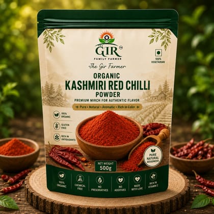 Organic Kashmiri Red Chilli Powder | The GIR Family Farmer