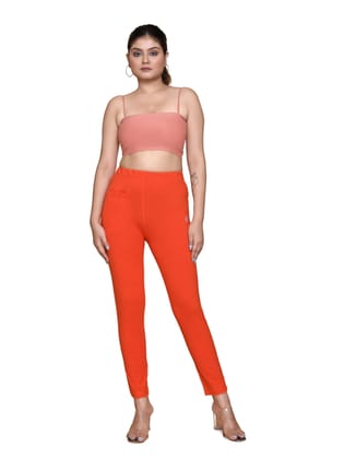 135AFR 4Cats Plus Size Royal Kurti Pants - Orange
