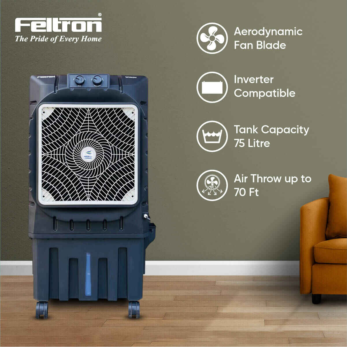 Feltron 75 Ltr Commercial Air Cooler (Windy)
