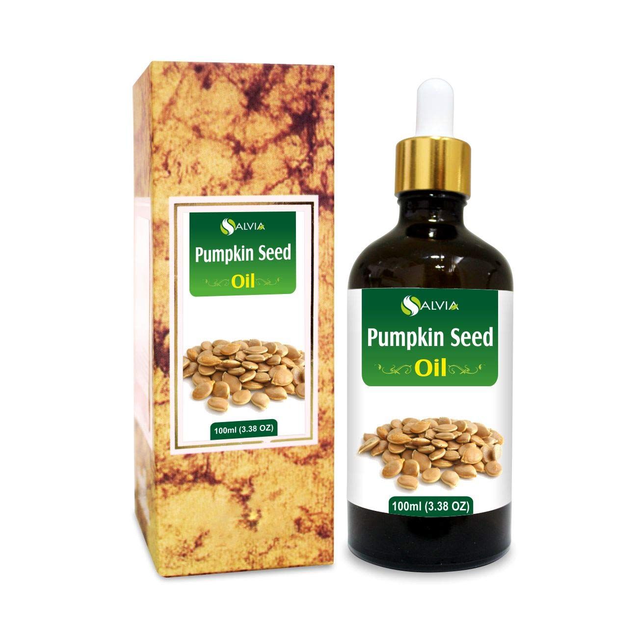 Salvia Pumpkin Seed Oil (Cucurbita pepo) Carrier Oil for Skin, Hair & Massage Lightweight Botanical Oil for DIY Skincare & Body Care 100 ml / 3.38 fl oz Salvia Pumpkin Seed Oil (Cucurbita pepo) Carrier Oil for Skin, Hair & Massage Lightweight Botanical O