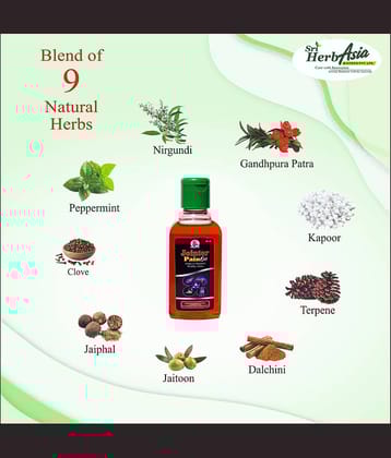 Herbasia Pain Relief Oil|Ayurvedic|For Knee Pain, Joint & Muscle Pain Relief(50ml Each)Pack of 2