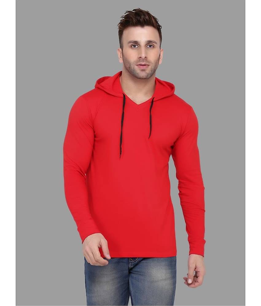 Tfurnish Cotton Blend Red Solids T-Shirt