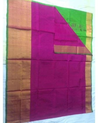 UPPADA SILK BIG TISSUE BORDER MEJENTA PINK COLOUR SAREE