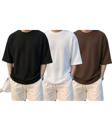 RodZen Men Cotton Blend Oversized Fit Solid T-Shirt ( Multicolor )