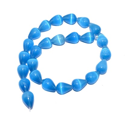Monalisa (Cats Eye) Natural Stone Beads for Making Jewelry , MLSB-027-25 Pcs / 17X12 MM