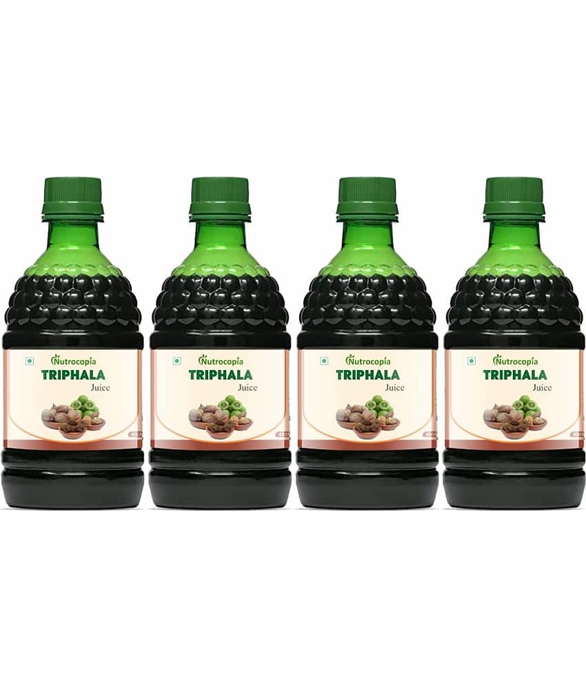 NUTROCOPIA Triphala Juice | 100% Ayurvedic | Relieves Constipation & Improves Digestion | No Added Sugar - 400 ML (Pack of 4)