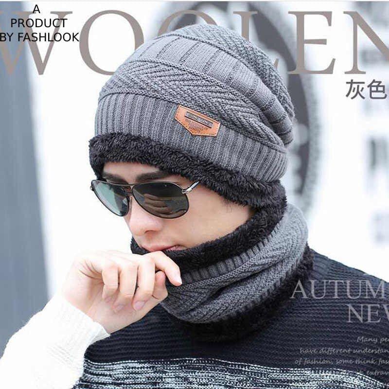 Men's Winter Hat and Scarf Set / Knitted Beanie and Scarf Set