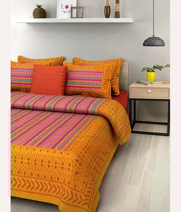 PETROSOLY Cotton 1 Double Queen Bedsheet with 2 Pillow Covers ( Red )