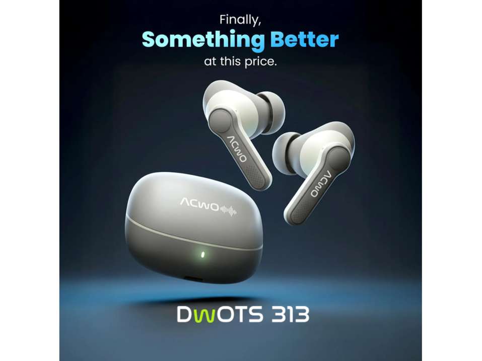 ACwO Dwots 313 Wireless in Ear Earbuds, 50Ms Low Latency, 3 Preset EQ Modes, IPX5 Water Resistant, Charging 10MinsCharge = 120Mins Playtime - Cool-Grey