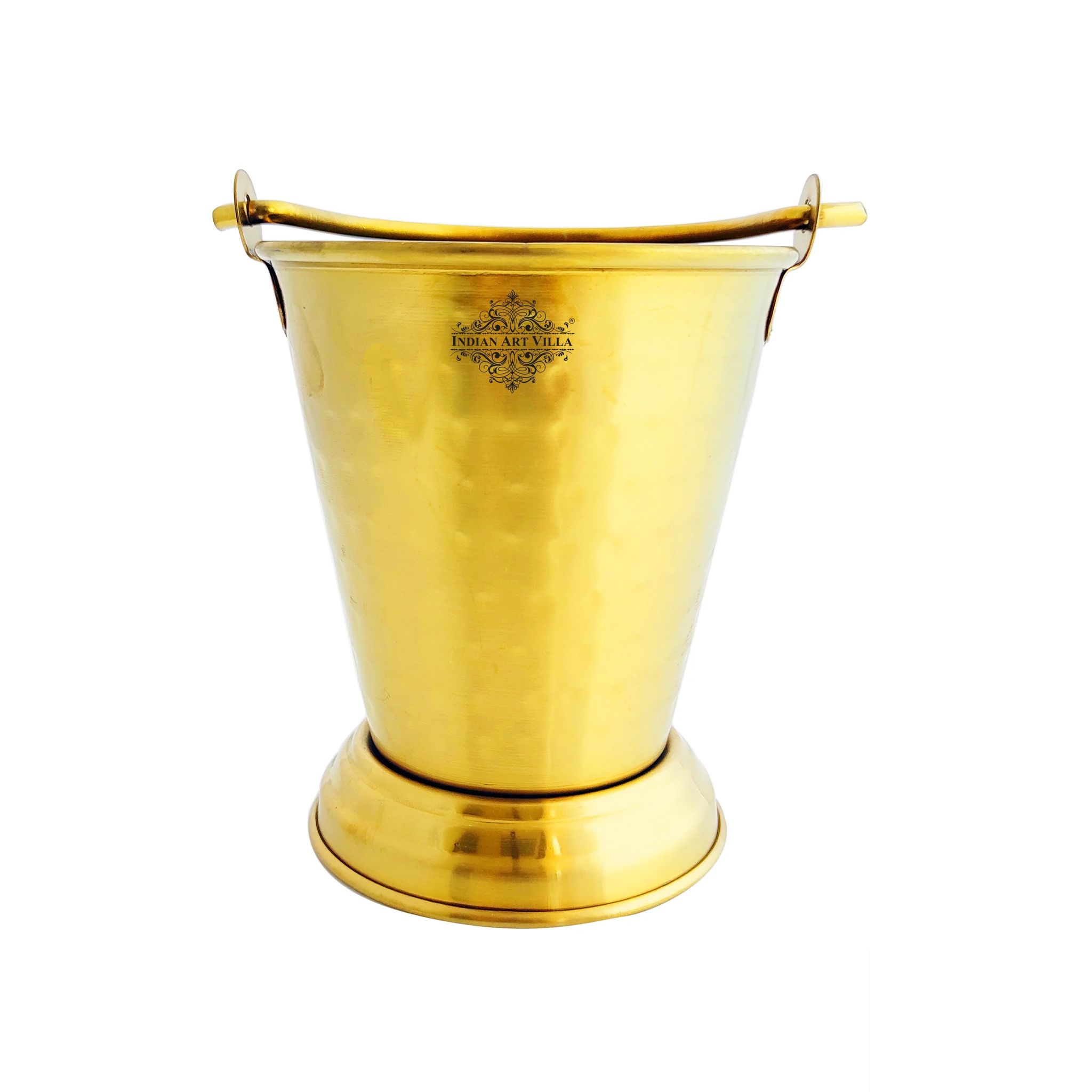 Stainless Steel With Brass Finish Serving Bucket, Serving Vegetable Rayta Dishes, 350 ML Volume