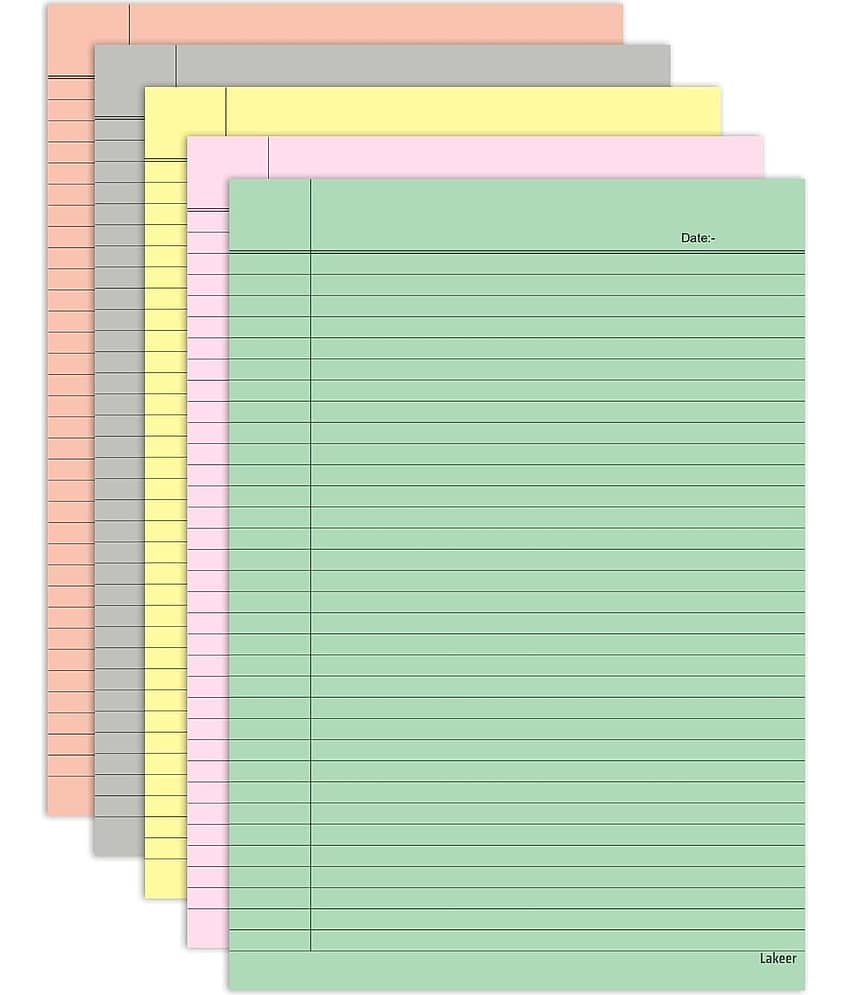 freedy A4 Size one Side Ruled coloured Sheet (Pack of 100 sheets) for Project/Assignment/Practical/Homework(A4-100 Sheet OSR coloured) PACK OF 100 SHEET