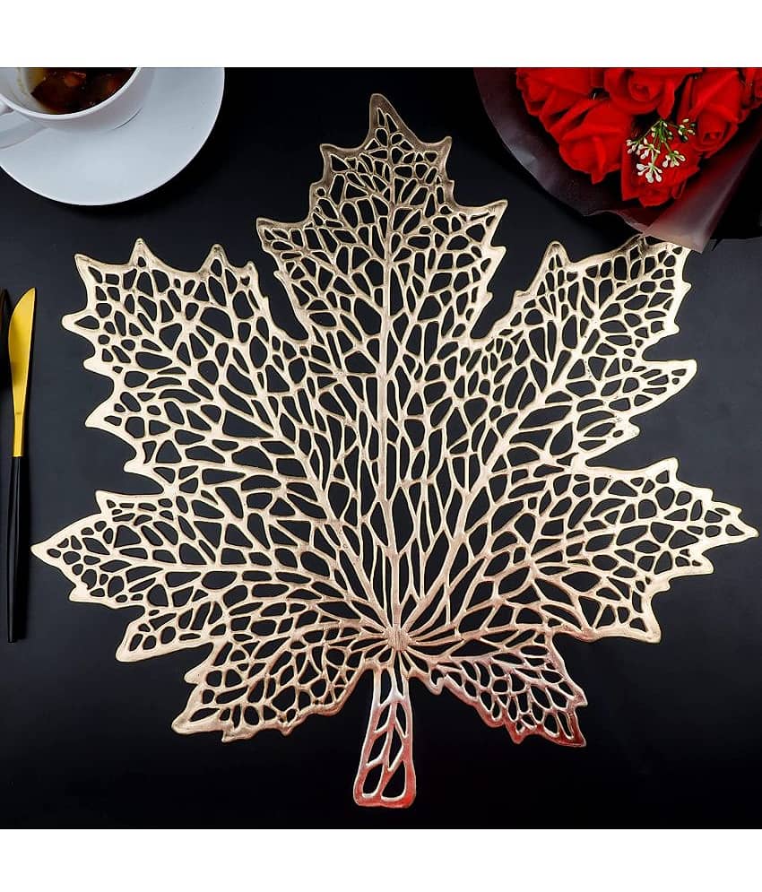 PVC Floral Square Table Mats (43 cm x 43 cm) Pack of 2 - Copper
