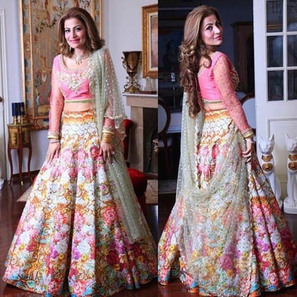 New Look Multi Color Embroidered Semi Stitched Lahenga Choli