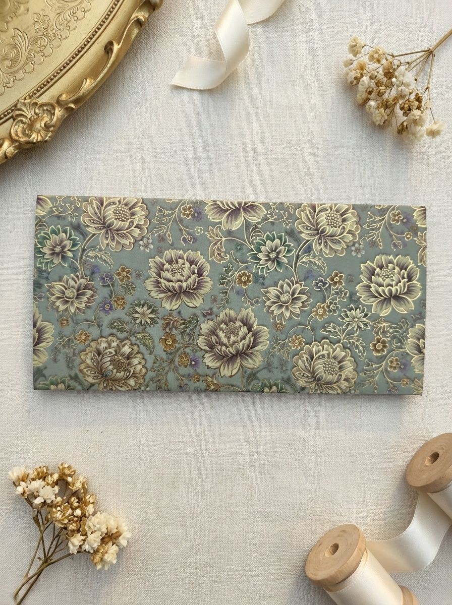 The Pistachio Bloom Envelope – Elegant Modern Money Envelope for Stylish Gifting