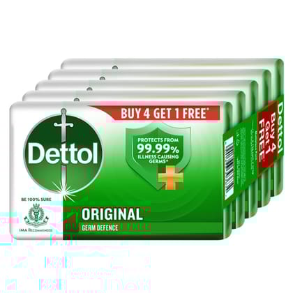 Dettol Original Toilet Soap Buy 4 Get 1 Free, 75g