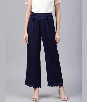 Juniper - Navy Rayon Wide leg Women's Palazzos ( Pack of 1 )