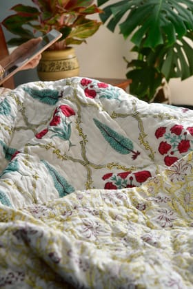 Khushnuma Quilt/Rajai: Jaipur Luxury, Cozy Warmth Double