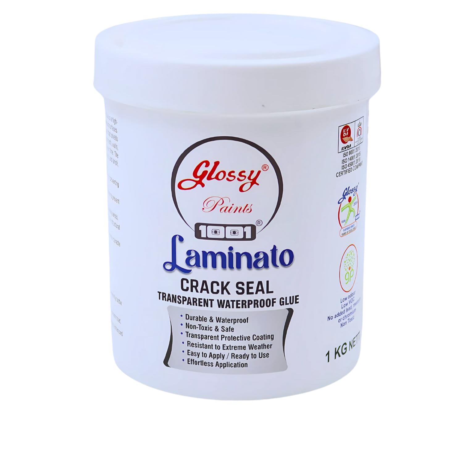 Glossy 1001 Laminato Crack Seal Barrier Waterproof Transparent Glue - Multi-Surface Adhesive Sealant for Roofs, Walls, and Cracks - Durable, Weather-Resistant