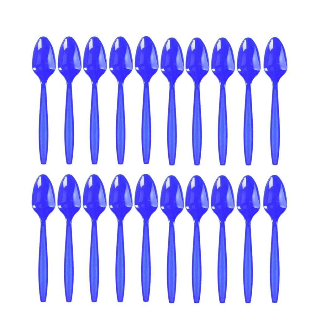 Premium Plastic Royal Blue Spoons - 20PCS - Party and Festive Needs | Buy online on ZillyBuy