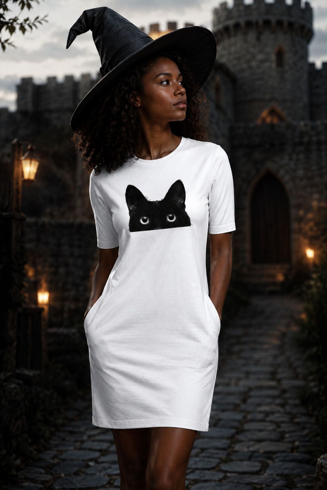 T-shirt Dress With Pockets - Everlasting Black (4 Colours) (Slim Fit)