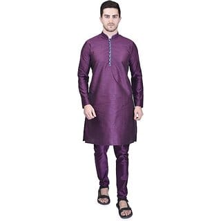 PrintCultr Men Kurta and Pyjama Set (Purple)