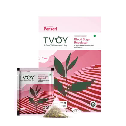TVOY Blood Sugar Regulator Green Tea | Best Diabetic-Friendly Green Tea | Eco-Friendly Pyramid Tea Bags | Antioxidant-Rich, Anti-Diabetic Herbal Diabetic Tea