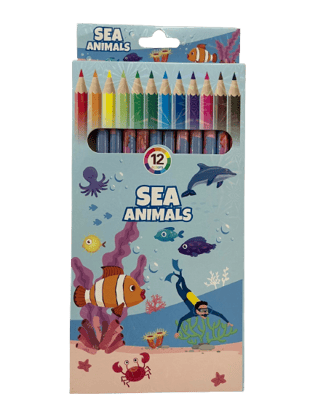 Yoyo Set of 12 Colour Pencils - Sea Animals