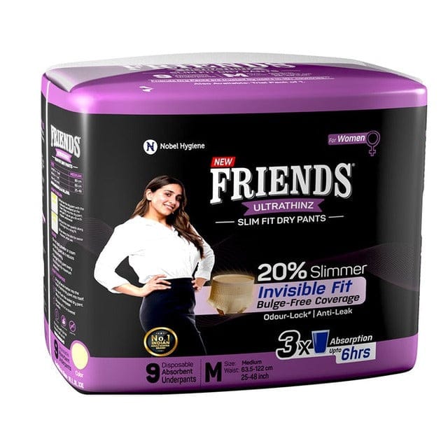 Friends UltraThinz Slim Fit Dry Pants for Women Pack of 9-Medium