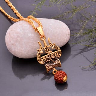 1 GRAM GOLD MAHADEV PENDENT WITH CHAIN