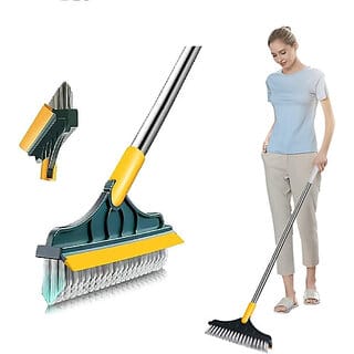 Bathroom cleaner brush Floor Cleaning Brush Scrubber Cleaner Tiles Cleaner Brush Microfibre Wet and Dry Brush(Multicolor)