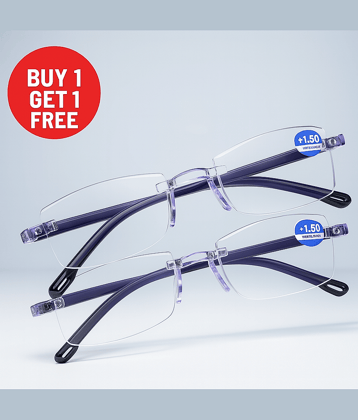 Fadiso Fashion Square Rimless Reading Glasses