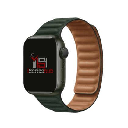 Premium Magnetic Leather Loop By iSeriesHub Compatible For iWatch-38-40-41MM / Dark Green