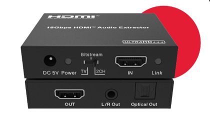 HDMI Audio Extractor 4K 60Hz, 18Gbps | HDMI 2.0, HDCP 2.2, SPDIF & L/R Output, HDR, CEC, Dolby/DTS Audio Support HDMI Audio Extractor 4K 60Hz, 18Gbps | HDMI 2.0, HDCP 2.2, SPDIF & L/R Output, HDR, CEC, Dolby/DTS Audio Support