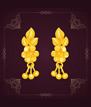 LUV FASHION Golden Drop Earrings ( Pack of 1 )