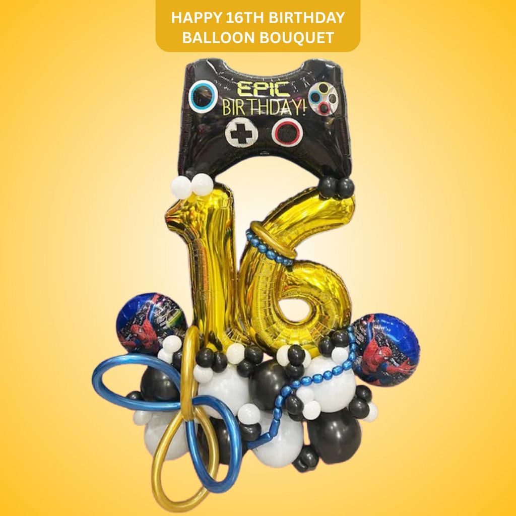 Happy 16th Birthday Balloon Bouquet - Party and Festive Needs | Buy online on ZillyBuy