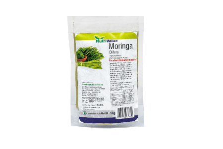 NutriValue Moringa Powder 100g - Can be added to daily meals to improve nutritional value