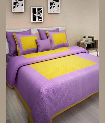 Uniqchoice Cotton Double Bedsheet ( Yellow )