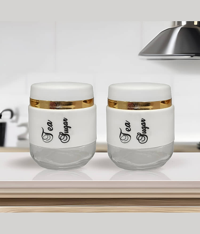 Inpro Ideal for Dry Fruits Glass White Multi-Purpose Container ( Set of 2 )