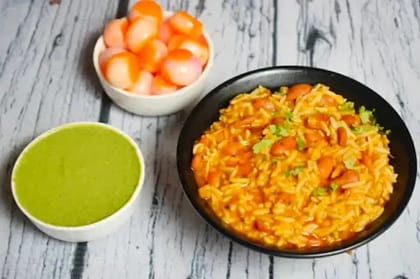 Rajma Chawal With Boondi Raita