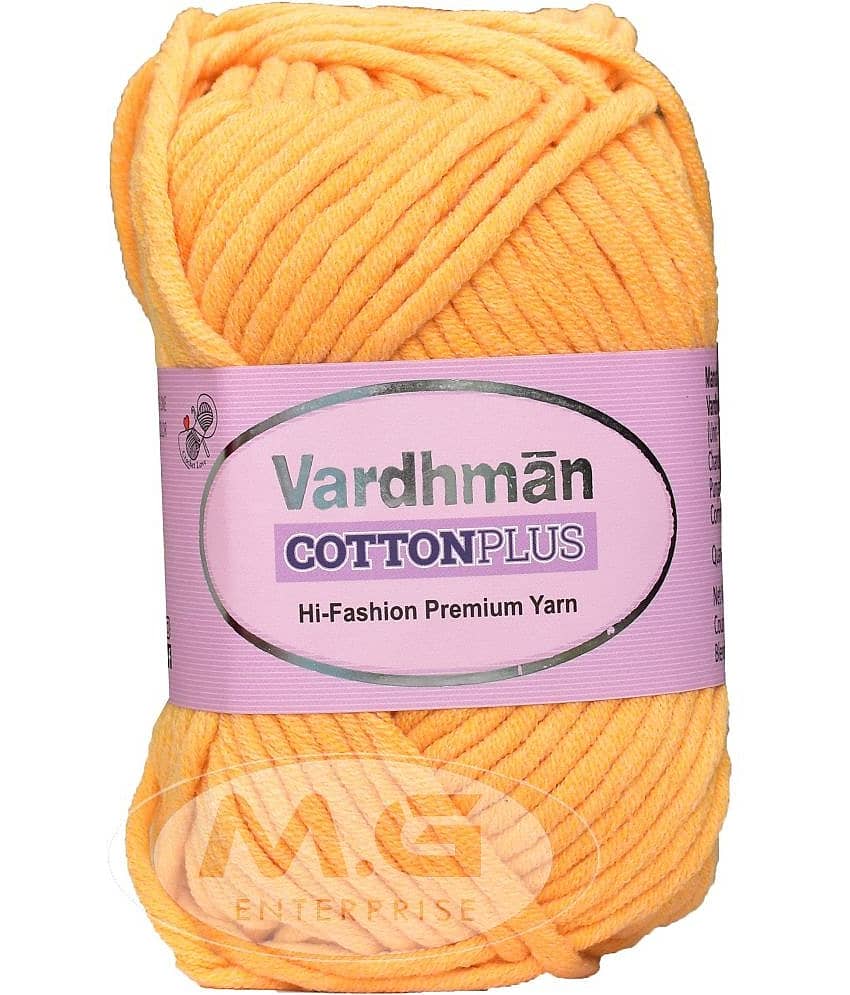 Vardhman Cotton Plus 16-ply Ladu Pila 600 GMS 51% Cotton, 49% Acrylic Ball Hand Knitting Cotton/Art Craft Soft Fingering Crochet Hook Yarn, Needle Knitting Yarn Thread Dyed- Art-AFCA