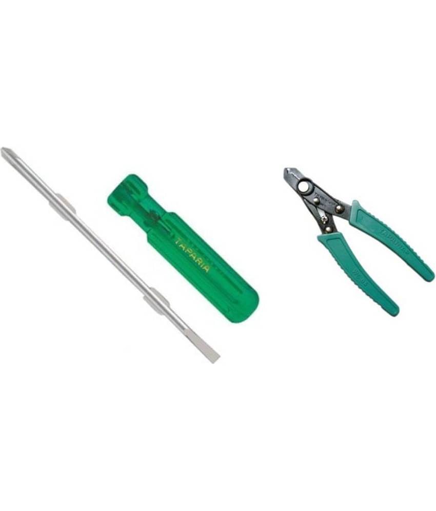 Taparia Set of 2 Hand Tool Combo (Wire Stripper & Cutter (WS06)/ Double End Screwdriver)