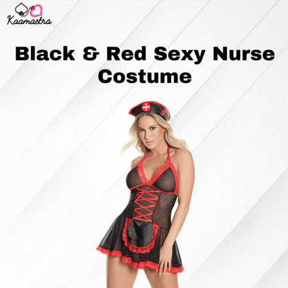 Kaamastra Black & Red Sexy Nurse Costume