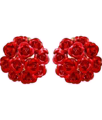 YOUBELLA Red Danglers Earrings ( Pack of 1 )