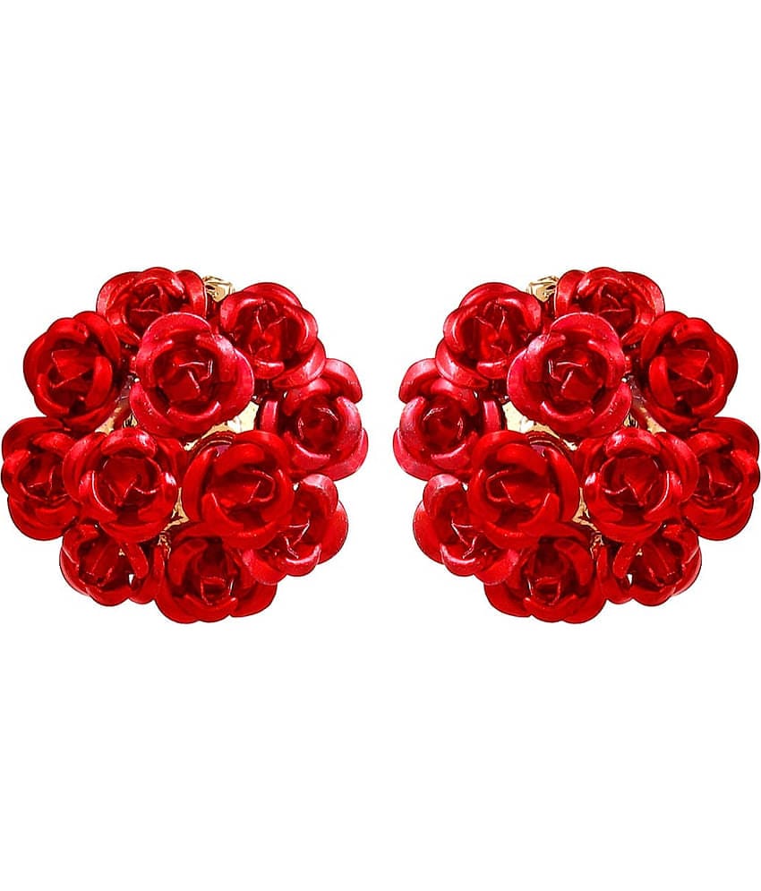 YOUBELLA Red Danglers Earrings ( Pack of 1 )