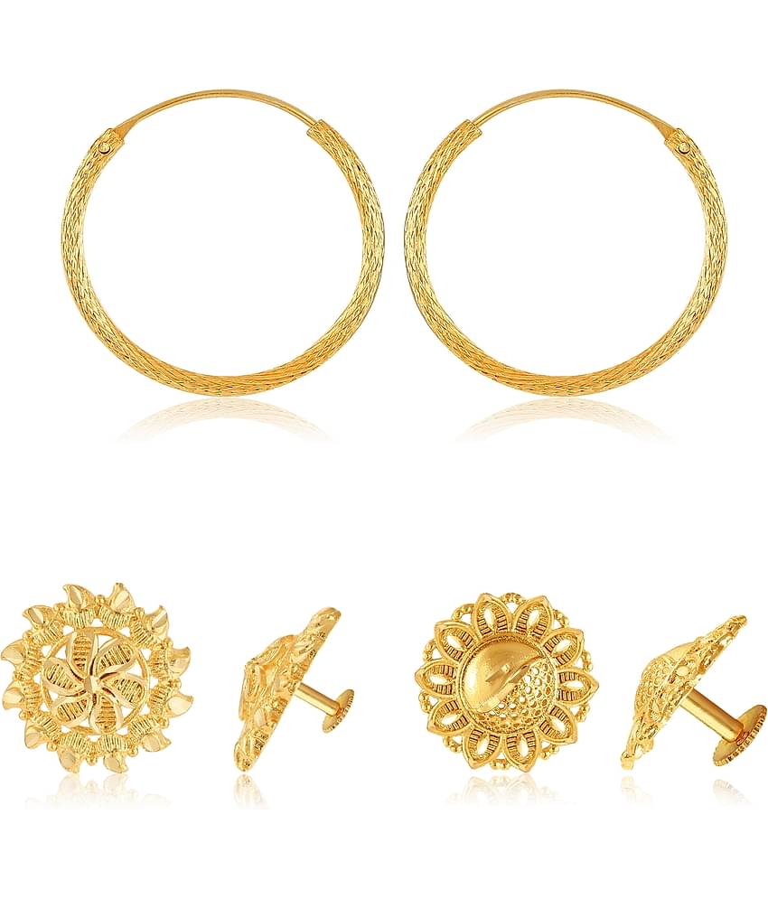 Vighnaharta Shimmering Bejeweled Alloy Gold Plated Stud Earring Combo set For Women and Girls  Pack of- 3 Pair Earrings- VFJ1312-1308-1318ERG