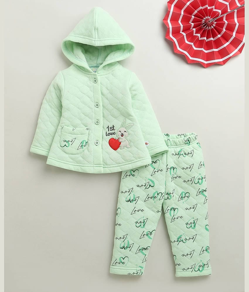 BUMZEE Pack of 1 Baby Girls Polyester Sweatshirt & Joggers ( Mint )