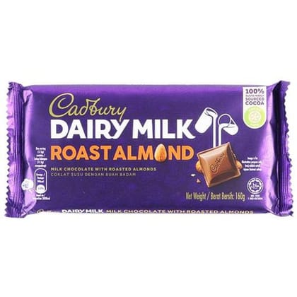 Cadbury Dairy Milk Chocolate - Roast Almond, 160 g