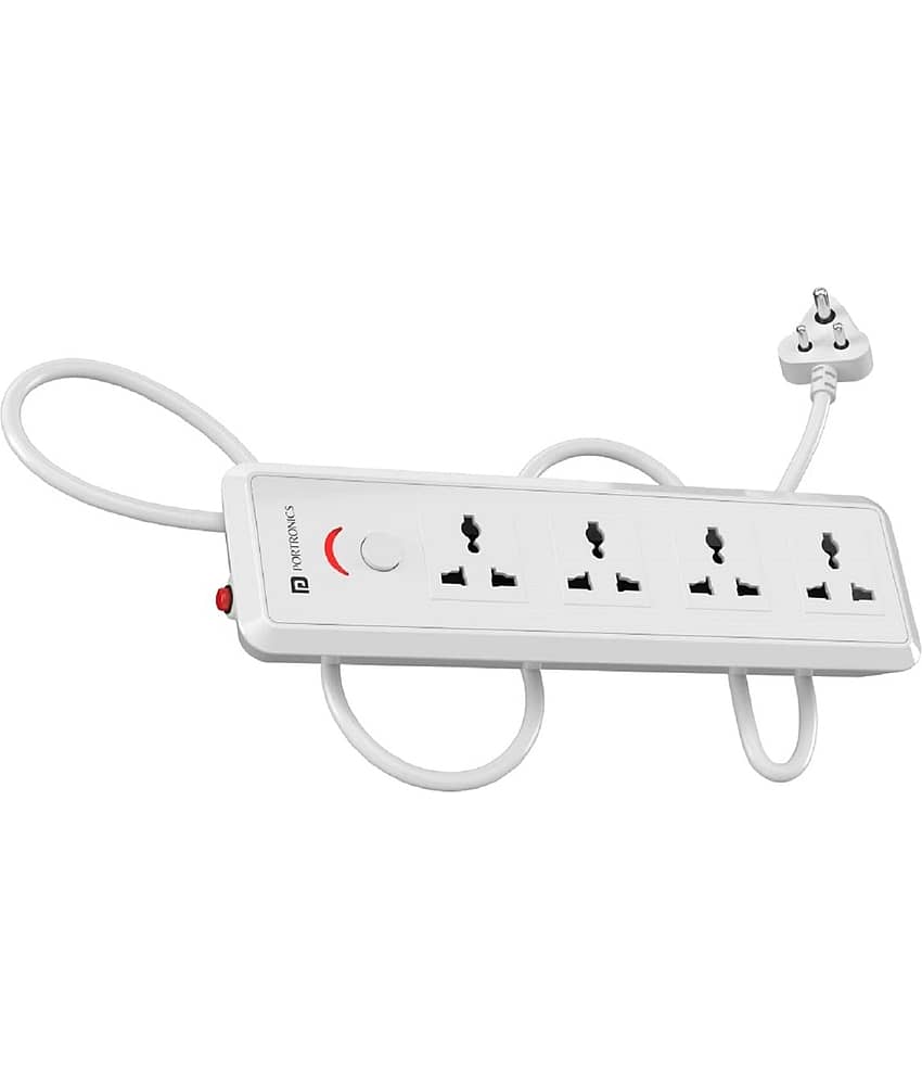 Portronics Power Plate 11 1500W Power Converter with 4 Power Sockets, (White)