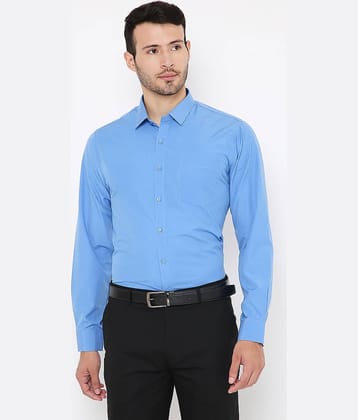 Maharaja - Blue Polyester Blend Slim Fit Men's Formal Shirt ( Pack of 1 )